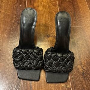 Marc Fisher Black Braided Mules